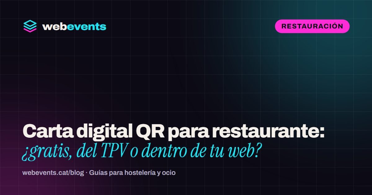 Carta digital QR para restaurante: ¿gratis, del TPV o dentro de tu web?